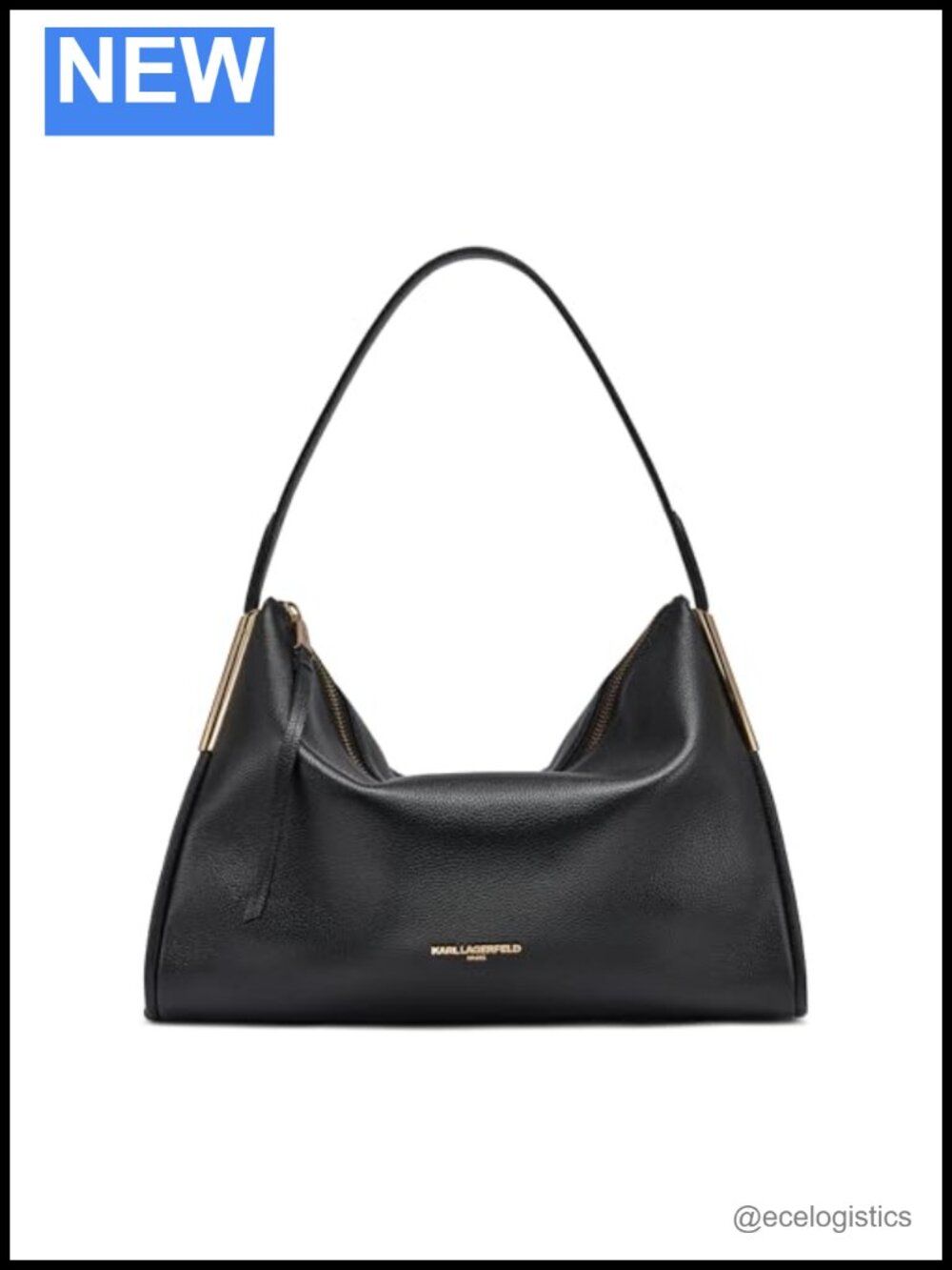 Leather Hobo Shoulder Bag with Zipper, Medium Size, Stylish Everyday Purse